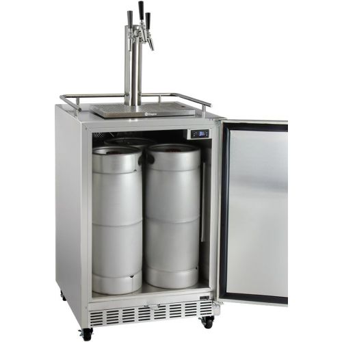  Kegco HK38SSC-3 3-Tap Commercial Outdoor Built-In Kegerator w Dispense Kit, 3 Faucet