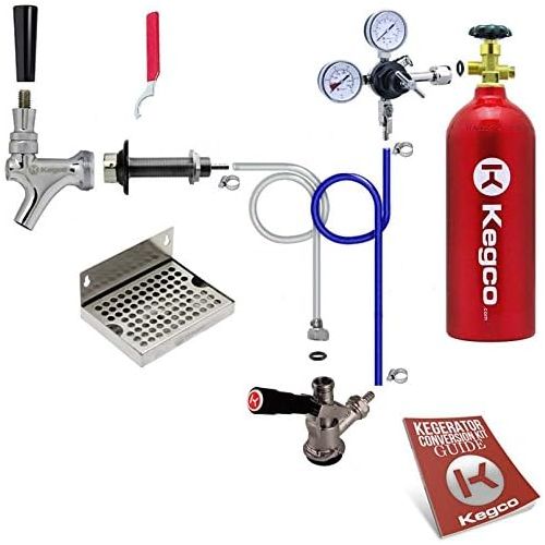  Kegco BF EBDCK-5T Deluxe Door Mount Kegerator Beer Conversion Kit with 5 lb Co2 Tank, Chrome