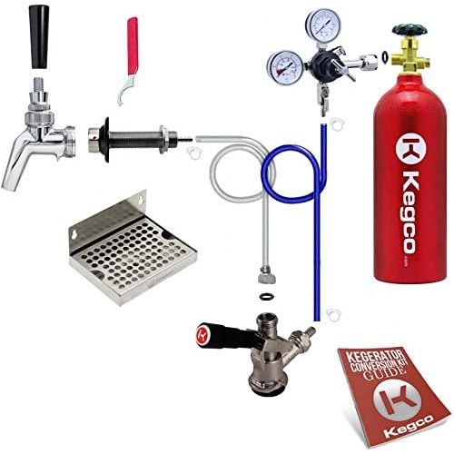  Kegco BF EBDCK-5T Deluxe Door Mount Kegerator Beer Conversion Kit with 5 lb Co2 Tank, Chrome