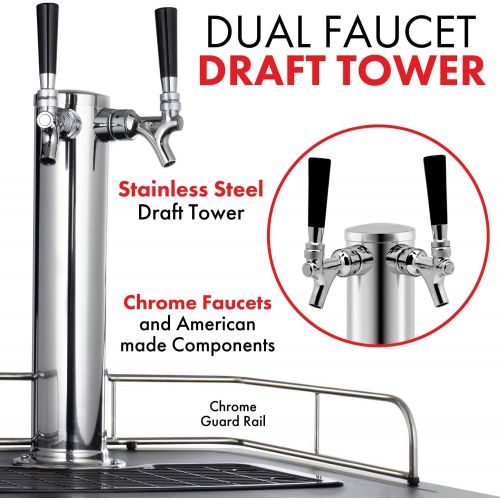  Kegco Full-Size Digital Homebrew Kegerator Dual Faucet Ball Lock Keg Dispenser Stainless