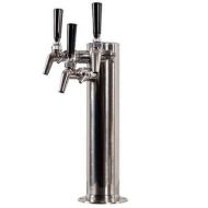 Kegerator.com DT3650 Stainless Steel Triple Faucet Tower w 650Flow Control Stai