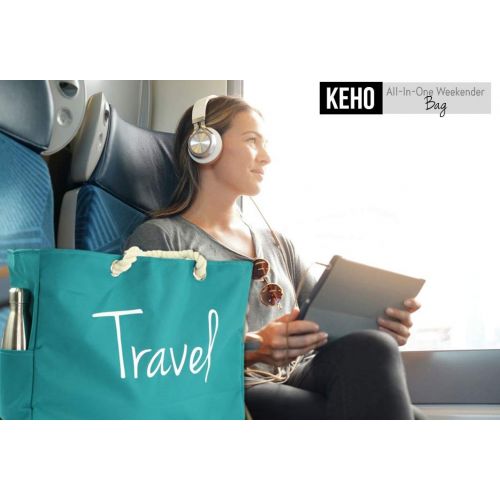  Keho KEHO All-in-1 Weekender Travel Beach Shoulder Bag Extra Large (Waterproof, Lightweight, Foldable) - Carry-On, Overnight, Fashion, Laptop Bag)