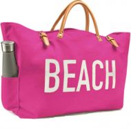 Keho KEHO Fashion Beach Bag (Cute Travel Tote), Large and Roomy, Waterproof Lining, Multiple Pockets For Storage (Pink)