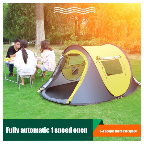  Outing Udstyr, Automatic Throwing Pop up Tent Speed Open Windproof Rainproof Large Spac Tents 3-4 People Breathable Durable, Kejing Miao