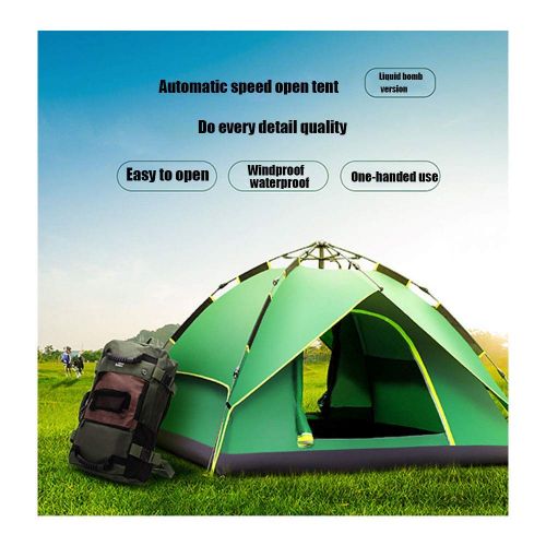  Outing Udstyr,Outdoor Three-in-One Double Layer Quadruple Tent Automaticcamping Tents Rainproof Sun Protection,Blue, Kejing Miao,