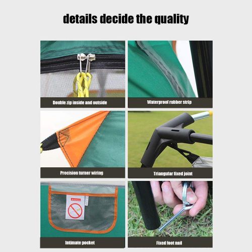  Outing Udstyr, 2 Living Rooms and 1 Hall Family Tents Outdoor Camping Double Layer Anti-Storm Big Tent 2-8 People Small Section, Kejing Miao