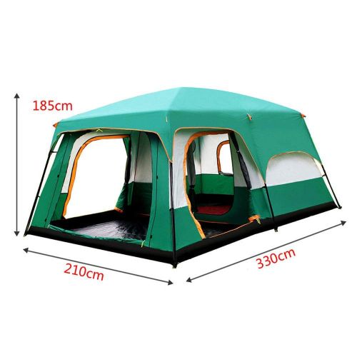  Outing Udstyr, 2 Living Rooms and 1 Hall Family Tents Outdoor Camping Double Layer Anti-Storm Big Tent 2-8 People Small Section, Kejing Miao