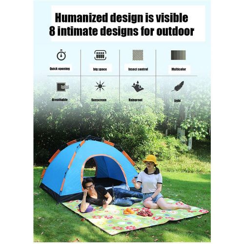  Outing Udstyr,Pull-in Automatic Dome Double Tent Outdoor Camping Rainproof Tents Easy Set up Double Layer Family Durable, Kejing Miao