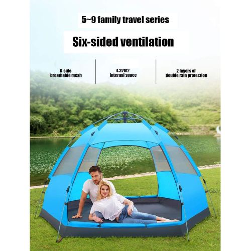  Outing Udstyr, Fully Automatic Tent Many People Double Layer 5-8People Large Dome Tents Outdoor Camping Rainproof, Kejing Miao