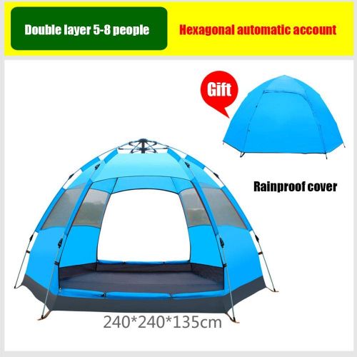  Outing Udstyr, Fully Automatic Tent Many People Double Layer 5-8People Large Dome Tents Outdoor Camping Rainproof, Kejing Miao