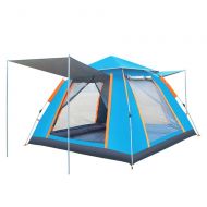 Outing Udstyr, Fully Automatic Four-Sided Mesh Large Tent Speed Open Durable Rainproof Many People Camping Tents Standard Large,Blue, Kejing Miao,