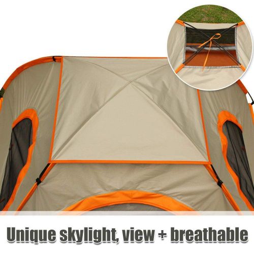  Outing Udstyr, Fully Automatic Dome Tent Outdoor Camping Rainproof Family Anti Uv Tents Portable Breathable for 3-4 People, Kejing Miao