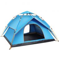 Outing Udstyr,Double Layer Dual Use Camping Automatic Hydraulic Thicken Rainstorm Tents Outdoor Family Anti Uv Dome Tent,Green, Kejing Miao, Blue