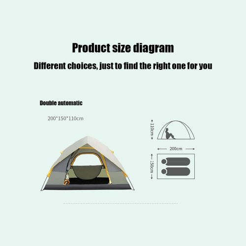  Outing Udstyr,Double Layer Outdoor Camping Automatic Tent Hydraulic Dome Tents Family Rainproof Sun Tent Breathable, Kejing Miao