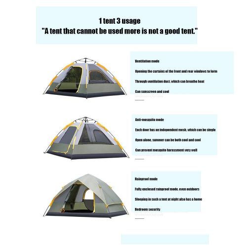  Outing Udstyr,Double Layer Outdoor Camping Automatic Tent Hydraulic Dome Tents Family Rainproof Sun Tent Breathable, Kejing Miao