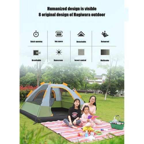  Outing Udstyr,Double Layer Outdoor Camping Automatic Tent Hydraulic Dome Tents Family Rainproof Sun Tent Breathable, Kejing Miao