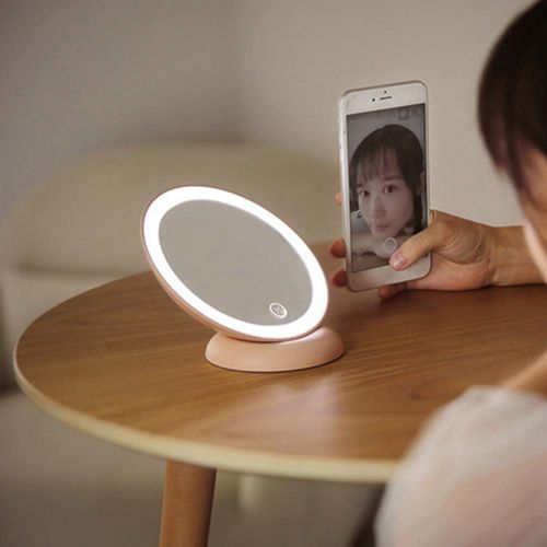 Kekailu Makeup Mirror 360 Rotation LED Cosmetic Compact Desk Reading Lamp Night Light - Green