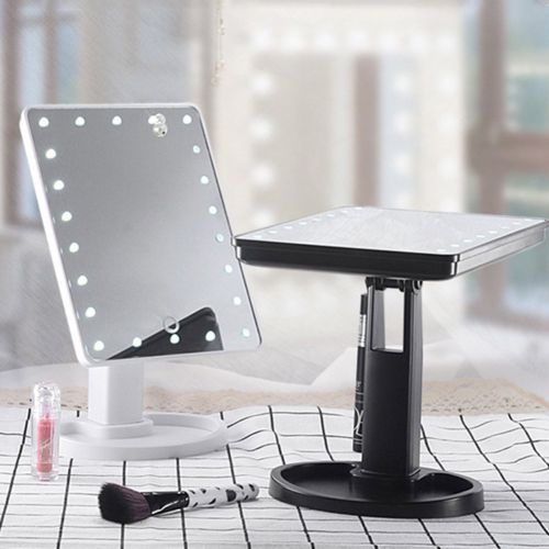  Kekailu Makeup Mirror Touch Screen 16/22 LED Rotatable Table Lighted Cosmetic Tool - Pink 22 LED