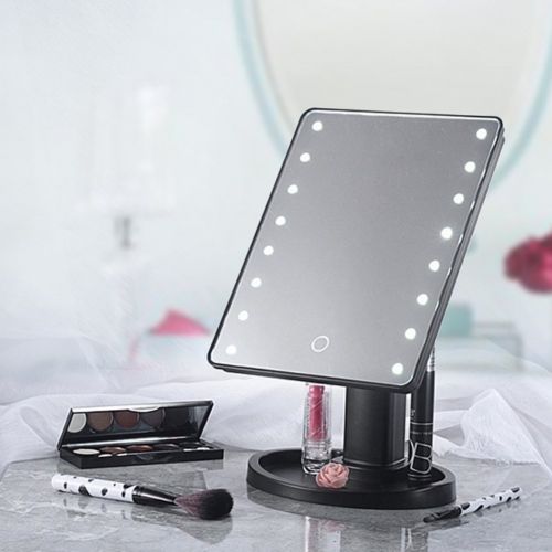  Kekailu Makeup Mirror Touch Screen 16/22 LED Rotatable Table Lighted Cosmetic Tool - Pink 22 LED