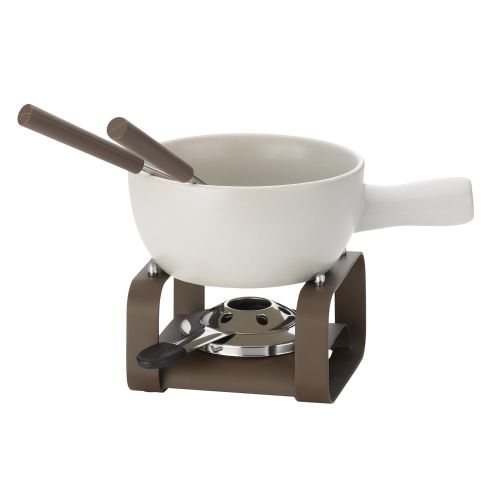  Kela Kasefondue-Set, Arosa, 5-teilig., 0,8 L, Feuerfeste Keramik, 16663, Creme