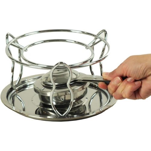  Kela Keck & Lang GmbH 16635 Fondue-Set, Fleischfondue, 11-teilig, Fuer 6 Personen, Emaille, 0,8 l Fuellmenge, Siena, Weiss