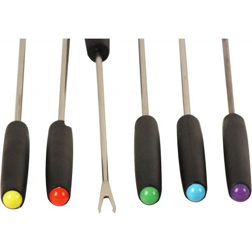  Kela Keck & Lang GmbH 16635 Fondue-Set, Fleischfondue, 11-teilig, Fuer 6 Personen, Emaille, 0,8 l Fuellmenge, Siena, Weiss