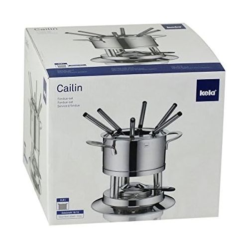  Kela 10968 Fondue-Set, Fleischfondue, 10-teilig, Fuer 6 Personen, Edelstahl, 1,7 l, Cailin