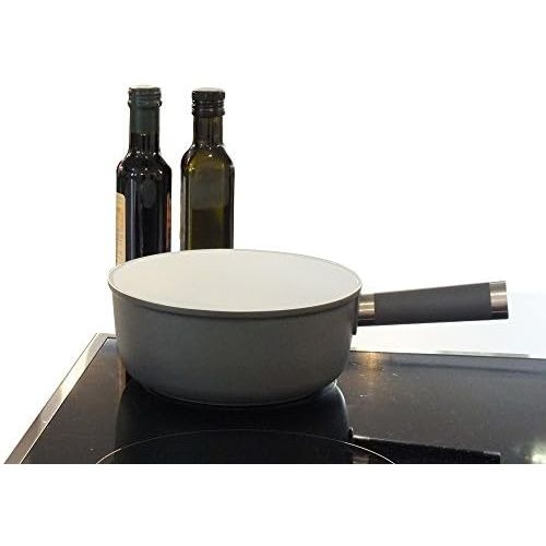  Besuchen Sie den kela-Store Kela 16564 Kasefondue-Set, 10-teilig, Keramisch beschichtet, Aluguss, Induktionsgeeignet, 1 L Lancy, grau