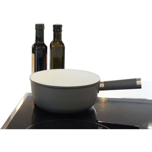  Kela 16564 Kasefondue-Set, 10-teilig, Keramisch beschichtet, Aluguss, Induktionsgeeignet, 1 L Lancy, grau