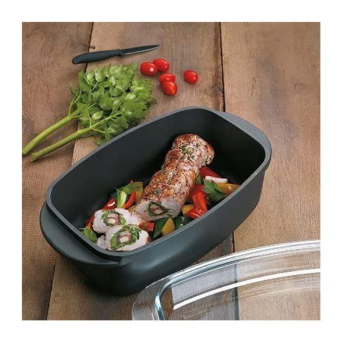  Kela kela Rechteck-Brater Kerros 6,5l aus Aluguss, schwarz, 38 x 24 x 13 cm