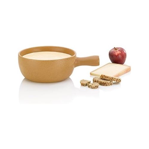  Kela 366573 Kasefondue-Pfanne, Feuerfeste Keramik, 22 cm Durchmesser, 2 L, Davos, Beige