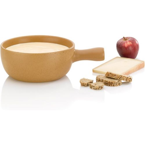  Kela 366573 Kasefondue-Pfanne, Feuerfeste Keramik, 22 cm Durchmesser, 2 L, Davos, Beige