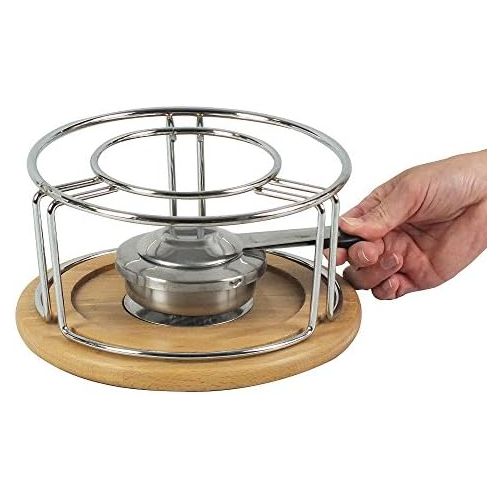  Kela 361306 Kasefondue-Set, Natuerliches Design, 10-teilig, Feuerfeste Keramik, Kasefondue-Set Natura, 1 L