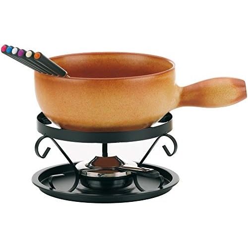  Kela 361305 Kasefondue-Set Tessin, 10-teilig, Ø 22 cm, Keramik, beige