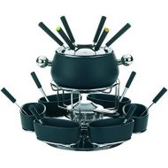 [아마존베스트]Kela Keck & Lang GmbH 61203 Drehbares Fonduekarussell-Set, Fleischfondue, 22-teilig, Fuer 6 Personen, Emaille, Lugano, Schwarz