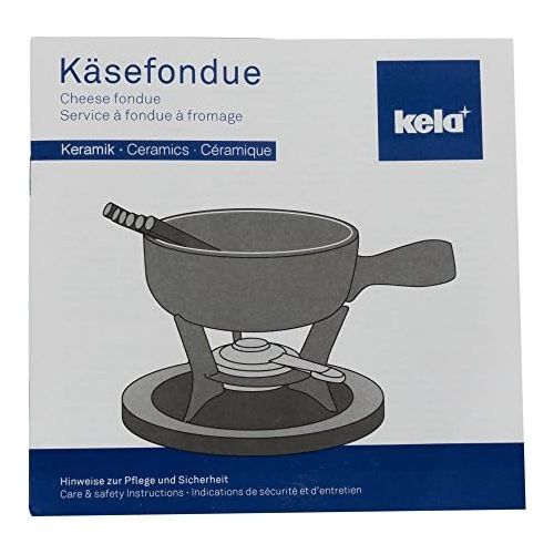  Kela Kasefondue-Set, Arosa, 5-teilig., 0,8 L, Feuerfeste Keramik, 16663, Creme