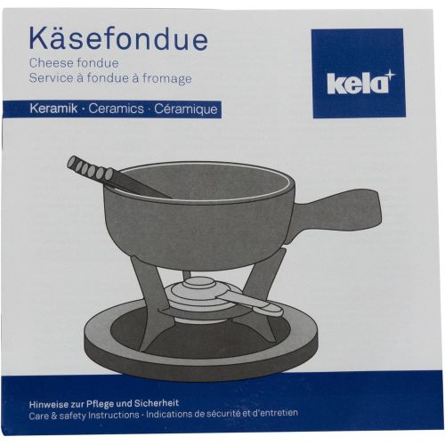  Kela Kasefondue-Set, Arosa, 5-teilig., 0,8 L, Feuerfeste Keramik, 16663, Creme