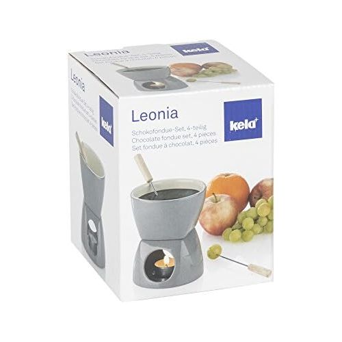  Kela Schokoladenfondue-Set, Leonia, 4-tlg., Keramik, 2 Personen, 400 ml, 12421