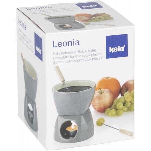  Kela Schokoladenfondue-Set, Leonia, 4-tlg., Keramik, 2 Personen, 400 ml, 12421