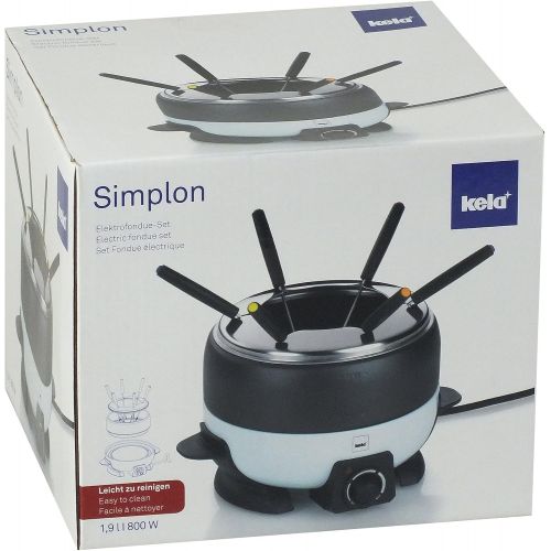  Kela 66665 Elektro-Fondue, OEl-, Kase-, Fleisch- oder Schokoladenfondue, Fuer 6 Personen, 1,9 l, 800 W, Simplon