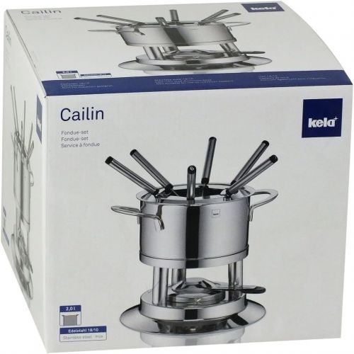  Kela 10968 Fondue-Set, Fleischfondue, 10-teilig, Fuer 6 Personen, Edelstahl, 1,7 l, Cailin