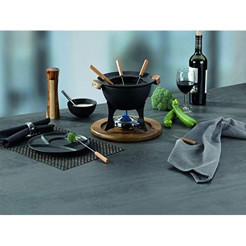  kela Fondue-Set Country Gusseisen schwarz 21,5cm 27cmØ, 27x27x21,5 cm