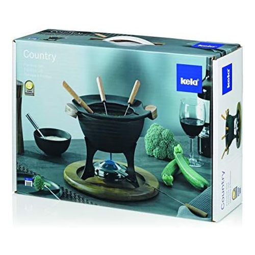  kela Fondue-Set Country Gusseisen schwarz 21,5cm 27cmØ, 27x27x21,5 cm