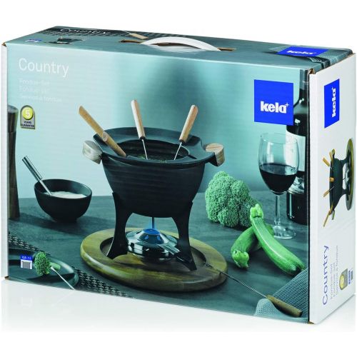  kela Fondue-Set Country Gusseisen schwarz 21,5cm 27cmØ, 27x27x21,5 cm