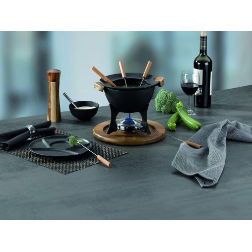  kela Fondue-Set Country Gusseisen schwarz 21,5cm 27cmØ, 27x27x21,5 cm