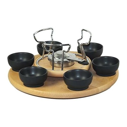  Kela 61201 Drehbares Fonduekarussell-Set, Fleischfondue, 23-teilig, Fuer 6 Personen, 2,0 l, Natura