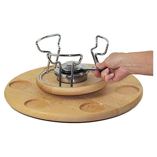  Kela 61201 Drehbares Fonduekarussell-Set, Fleischfondue, 23-teilig, Fuer 6 Personen, 2,0 l, Natura