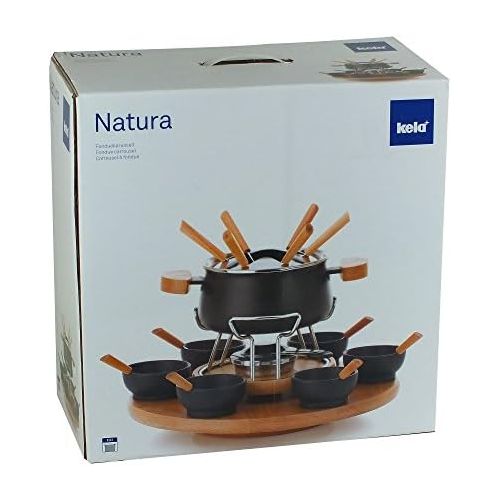  Kela 61201 Drehbares Fonduekarussell-Set, Fleischfondue, 23-teilig, Fuer 6 Personen, 2,0 l, Natura