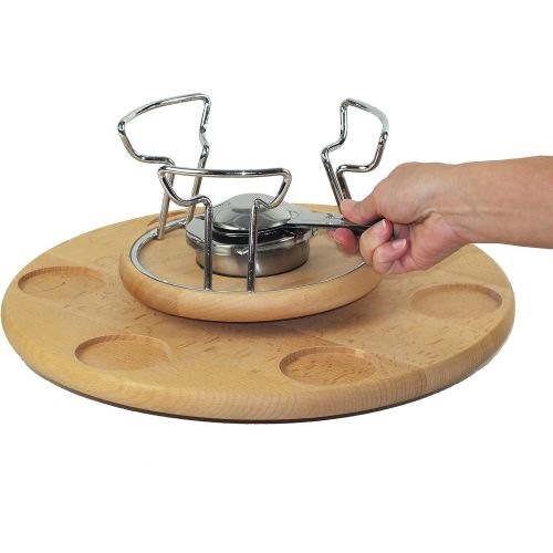  Kela 61201 Drehbares Fonduekarussell-Set, Fleischfondue, 23-teilig, Fuer 6 Personen, 2,0 l, Natura