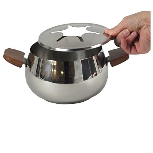  Kela 466406 Fondue-Set, Fleischfondue, 11-teilig, Fuer 6 Personen, Edelstahl/ Akazienholz, 1 l, Armata